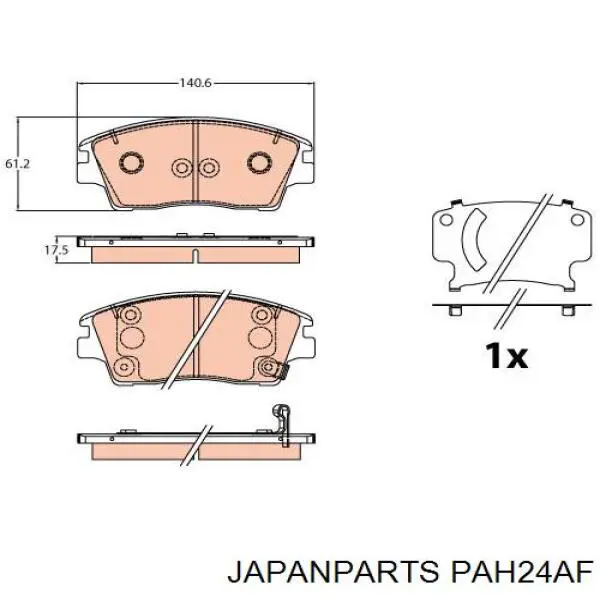 PAH24AF Japan Parts Передні гальмівні колодки