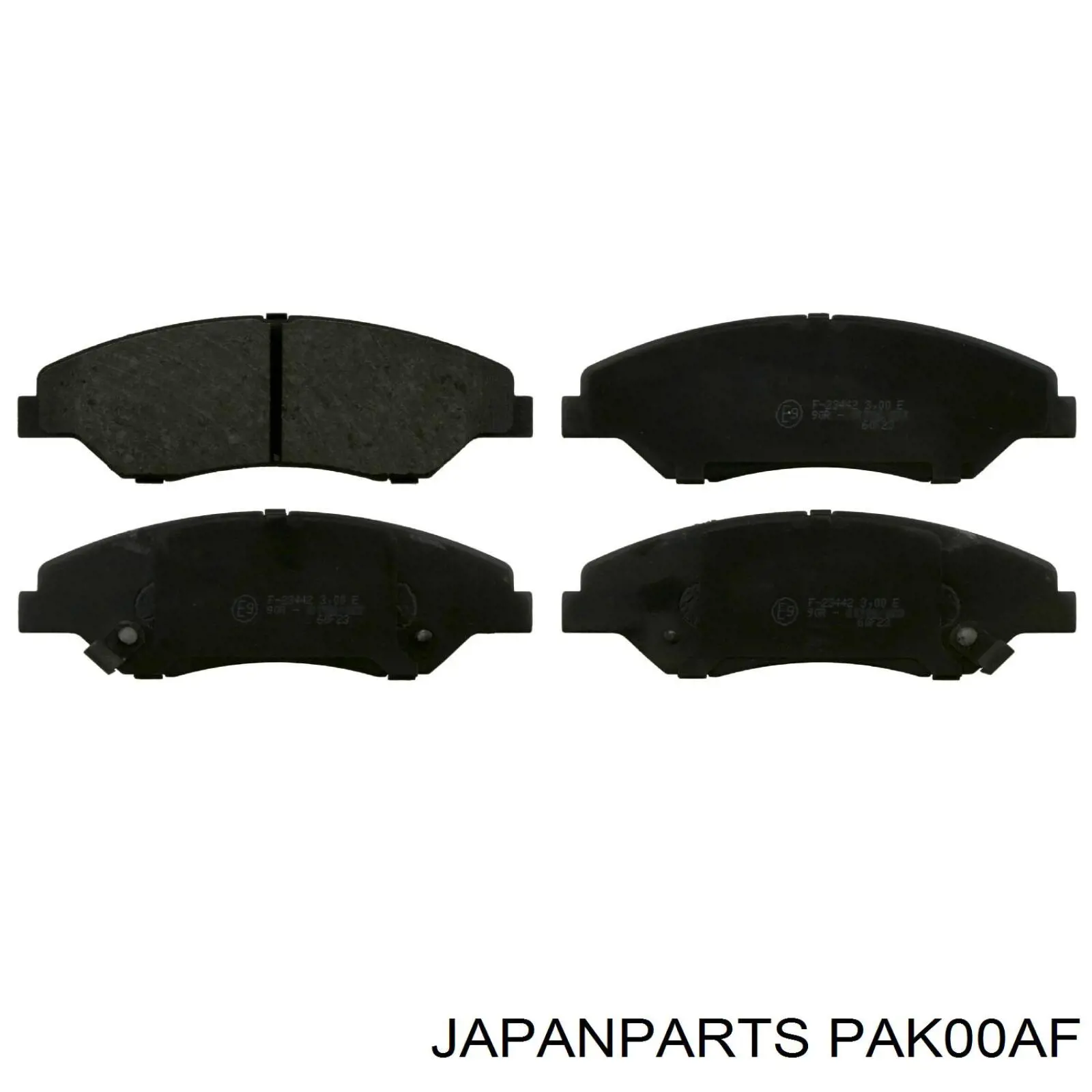 PAK00AF Japan Parts колодки гальмівні передні, дискові