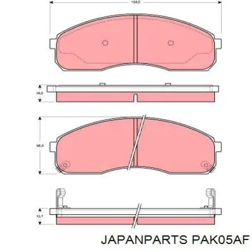 Купити PAK05AF Japan Parts Колодки гальмівні передні, дискові