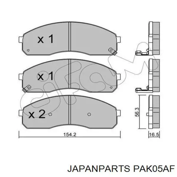 Гальмівні колодки Japan Parts PAK05AF ціна, від 21.09 USD