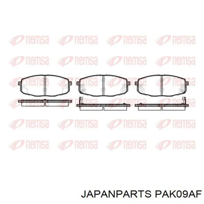 PAK09AF Japan Parts колодки гальмівні передні, дискові