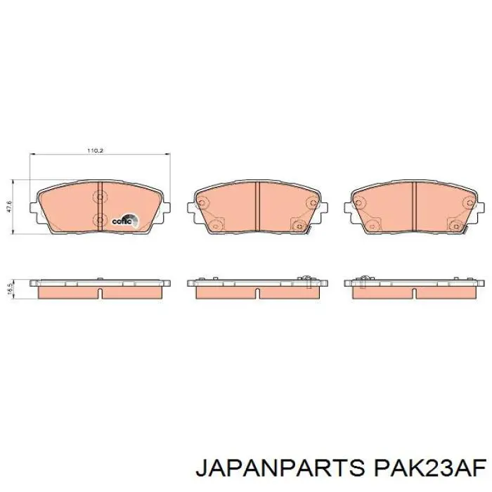 Колодки гальмівні передні, дискові PAK23AF Japan Parts