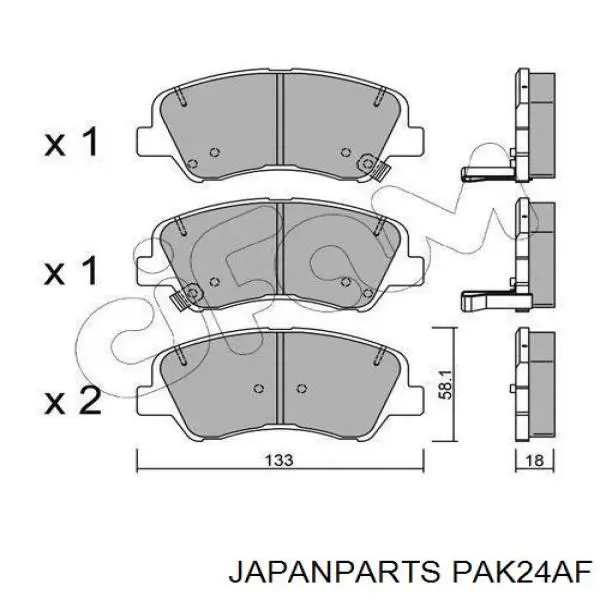 Тормозні колодки Japan Parts PAK24AF