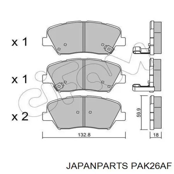 Тормозні колодки Japan Parts PAK26AF