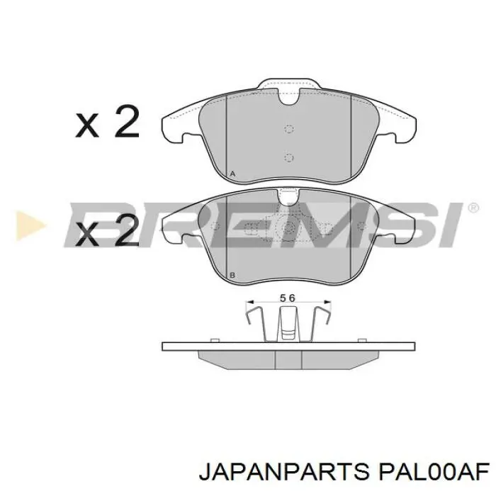 Купити PAL00AF Japan Parts Колодки гальмівні передні, дискові