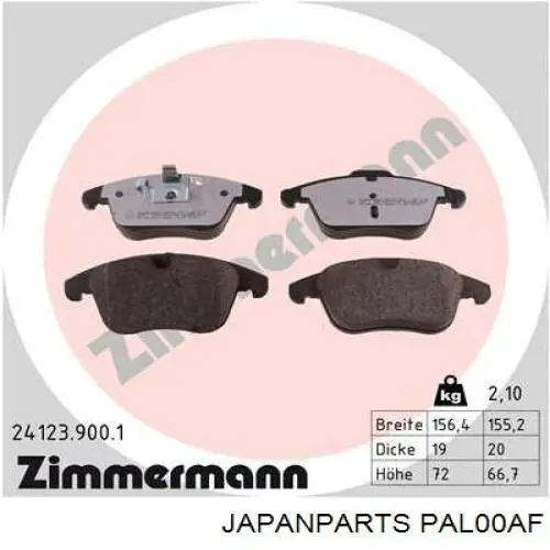 Гальмівні колодки Japan Parts PAL00AF ціна, від 24.27 USD
