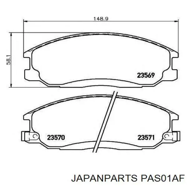 Купити PAS01AF Japan Parts Колодки гальмівні передні, дискові