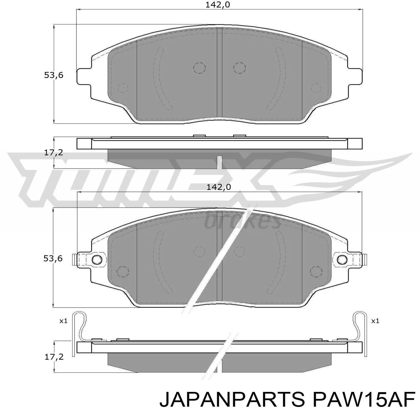 PAW15AF Japan Parts Передні гальмівні колодки