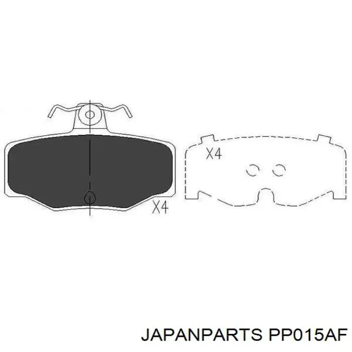 Задні дискові колодки Japan Parts PP015AF