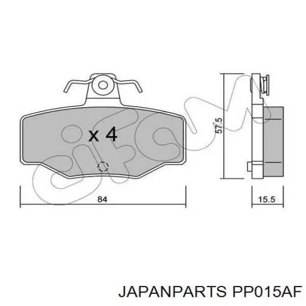 Задні гальмівні колодки Japan Parts PP015AF ціна, від 13.18 USD