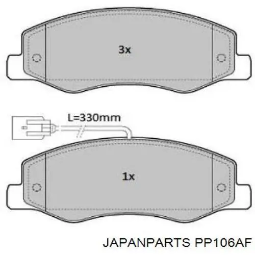 Задні гальмівні колодки Japan Parts PP106AF ціна, від 24.52 USD