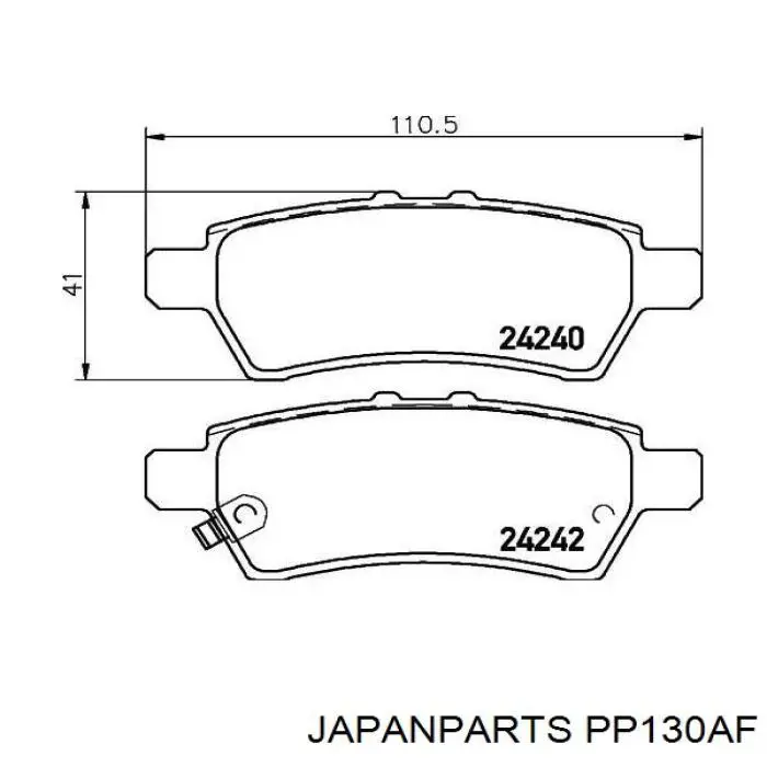 Задні гальмівні колодки Japan Parts PP130AF ціна, від 19.23 USD