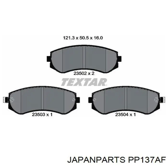 Колодки гальмівні передні, дискові PP137AF Japan Parts