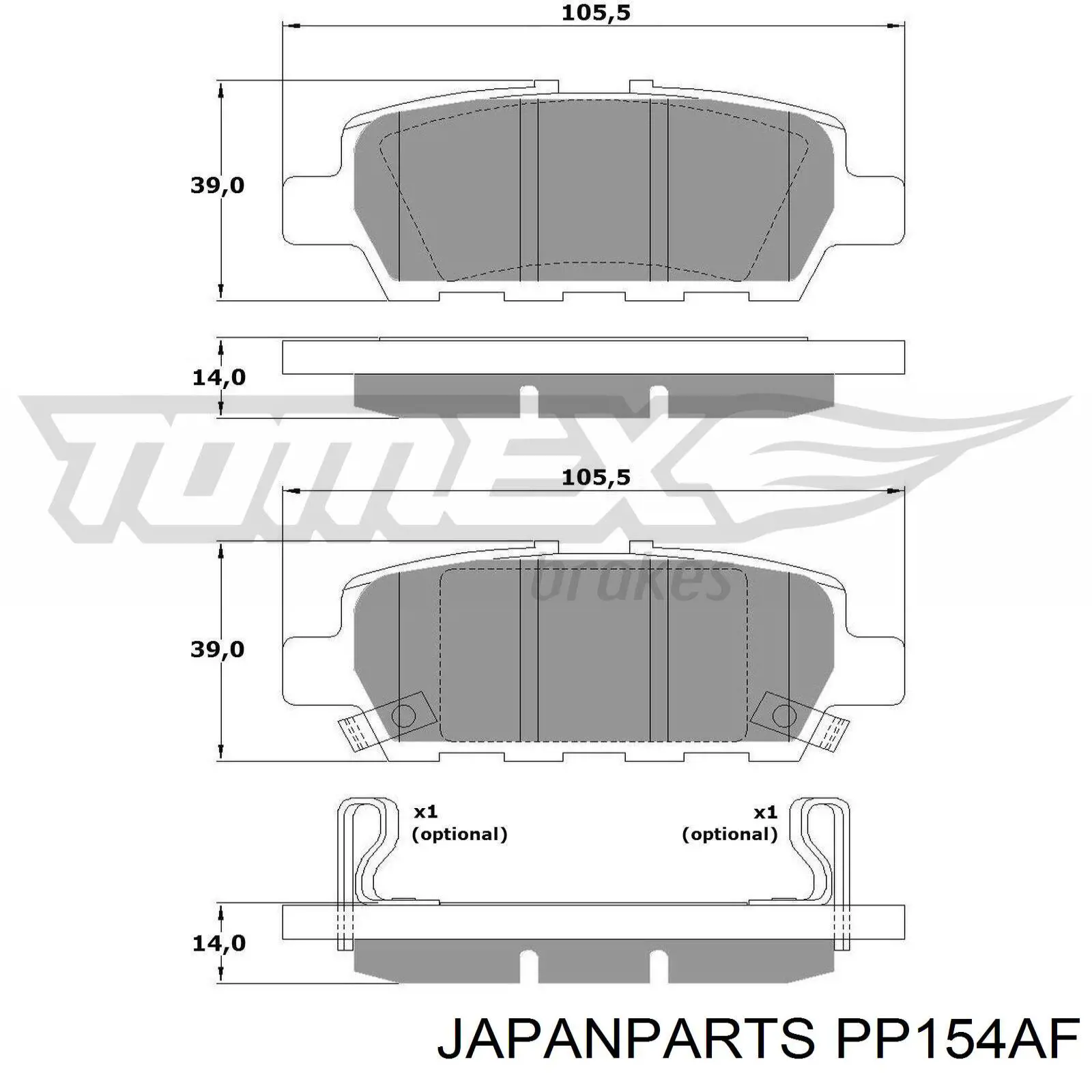 Купити PP154AF Japan Parts Задні колодки