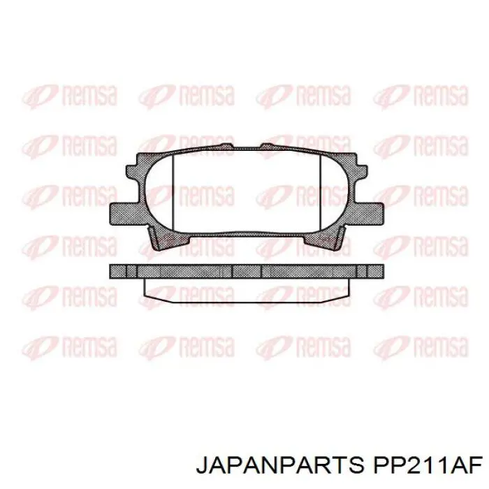 PP211AF Japan Parts колодки гальмові задні, дискові