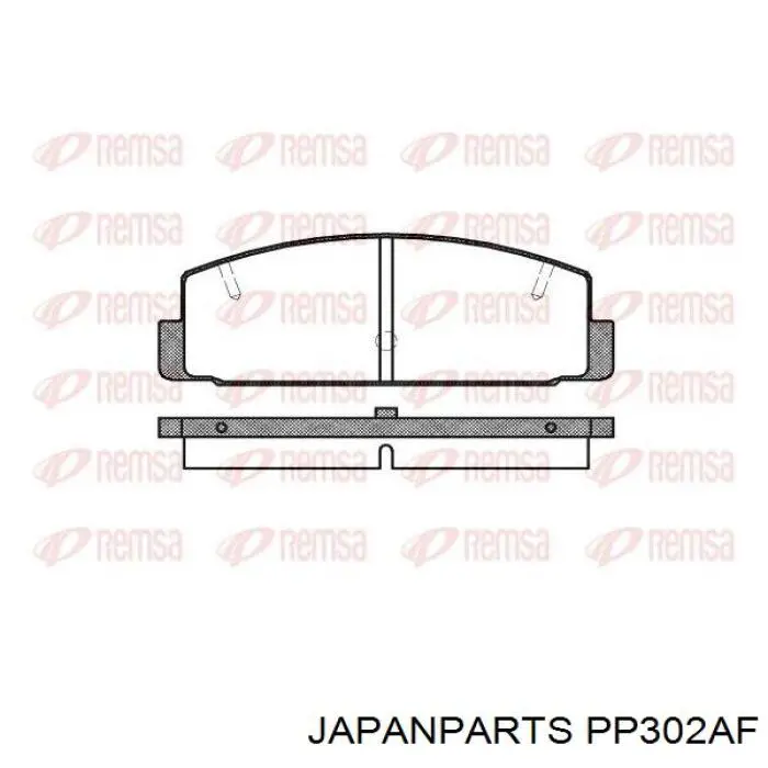 PP302AF Japan Parts Колодки гальмівні задні, дискові