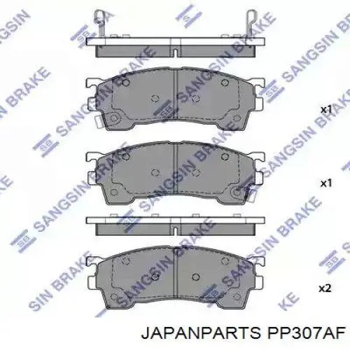 Задні гальмівні колодки PP307AF Japan Parts
