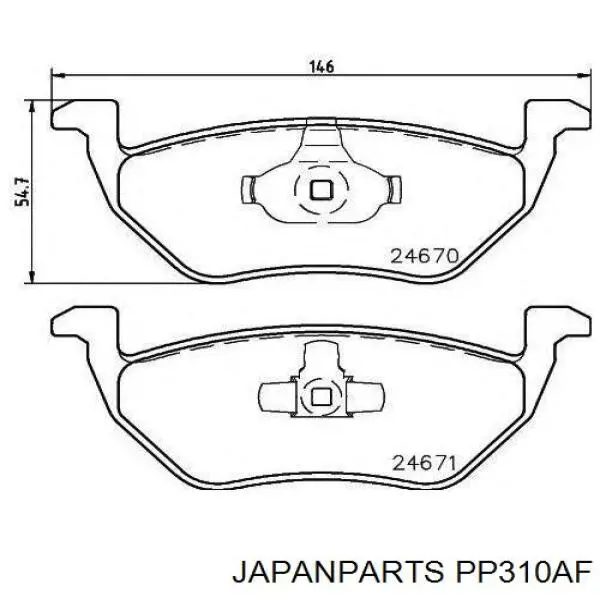 Купити PP310AF Japan Parts Задні колодки