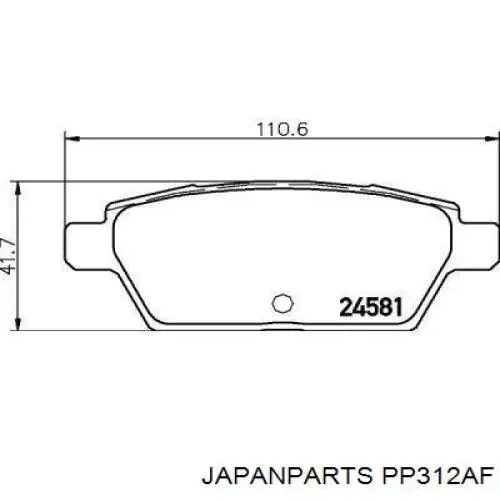 Задні гальмівні колодки PP312AF Japan Parts