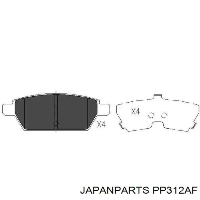 Задні дискові колодки Japan Parts PP312AF