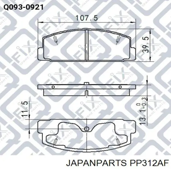 Купити PP312AF Japan Parts Задні колодки