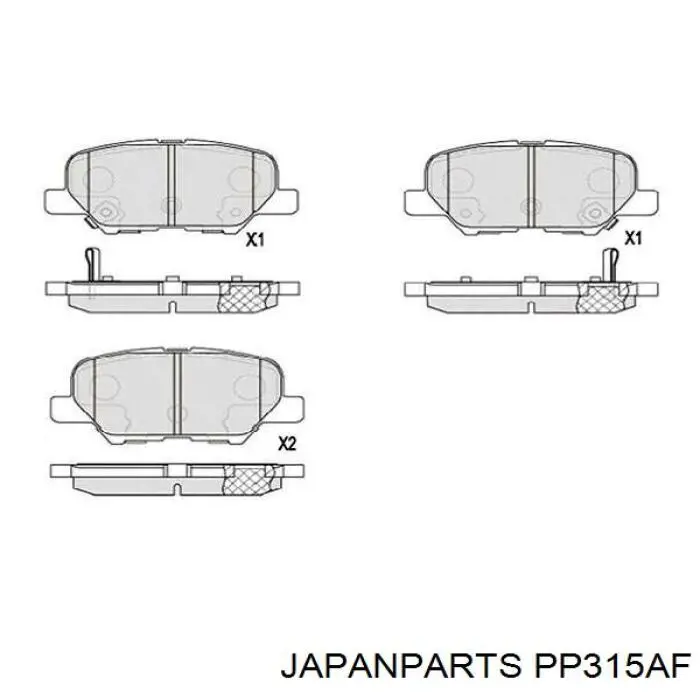 Задні гальмівні колодки Japan Parts PP315AF ціна, від 17.74 USD