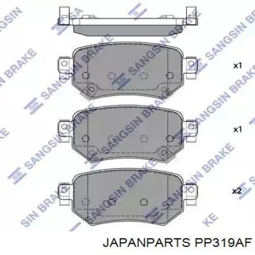 PP319AF Japan Parts Колодки гальмівні задні, дискові