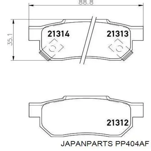 Задні дискові колодки Japan Parts PP404AF