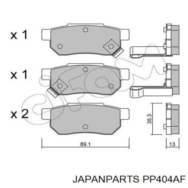 Задні гальмівні колодки Japan Parts PP404AF ціна, від 13.23 USD
