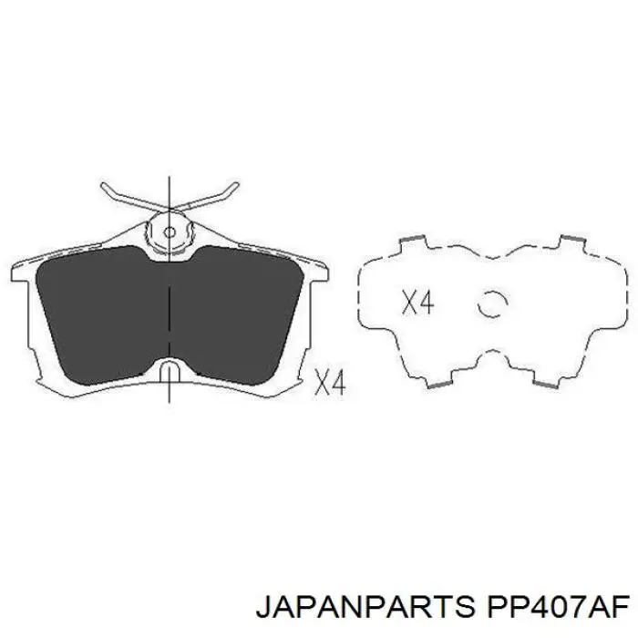 Задні гальмівні колодки PP407AF Japan Parts