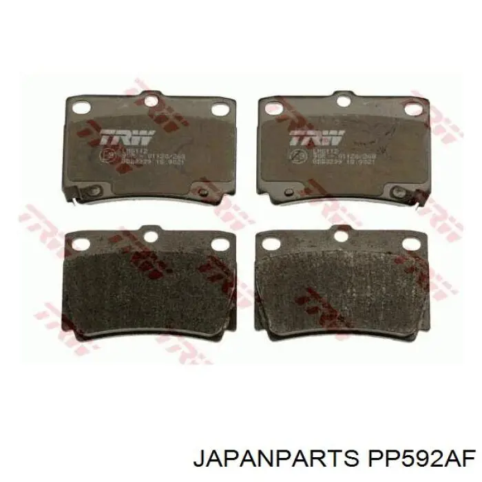 PP592AF Japan Parts колодки гальмові задні, дискові