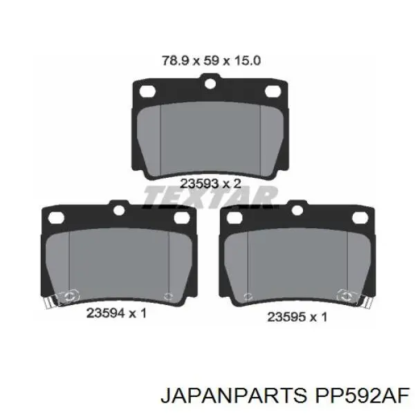 Купити PP592AF Japan Parts Задні колодки