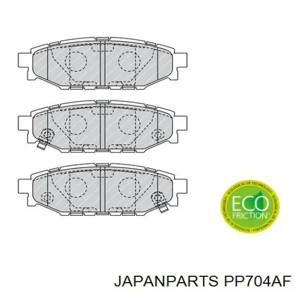 PP704AF Japan Parts Колодки гальмівні задні, дискові