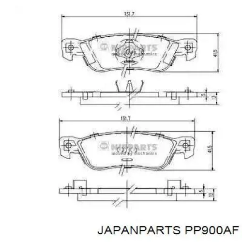 Купити PP900AF Japan Parts Задні колодки