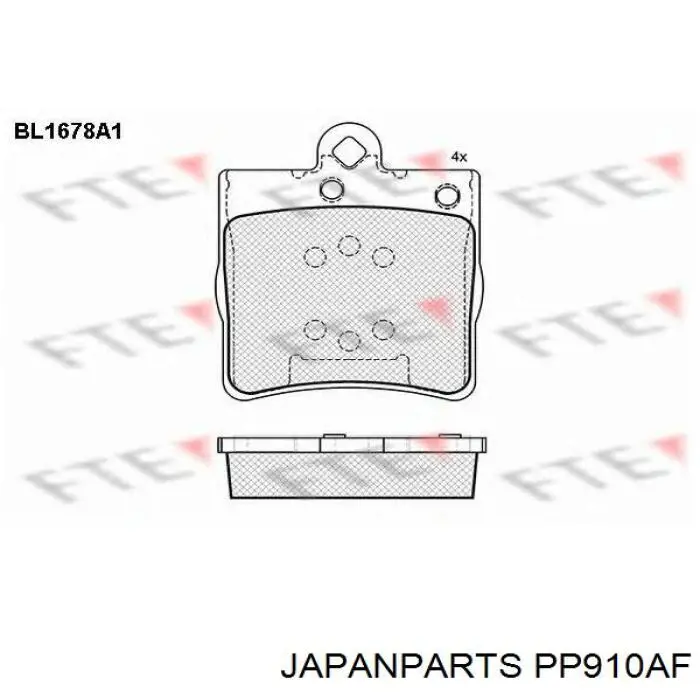 Задні гальмівні колодки PP910AF Japan Parts