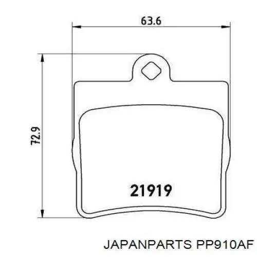 Задні гальмівні колодки PP910AF Japan Parts