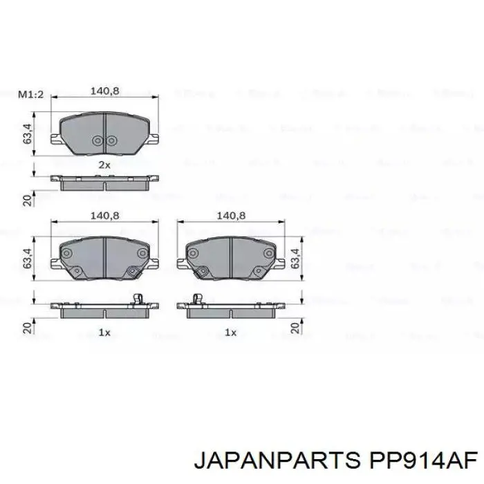 Задні гальмівні колодки Japan Parts PP914AF ціна, від 18.89 USD