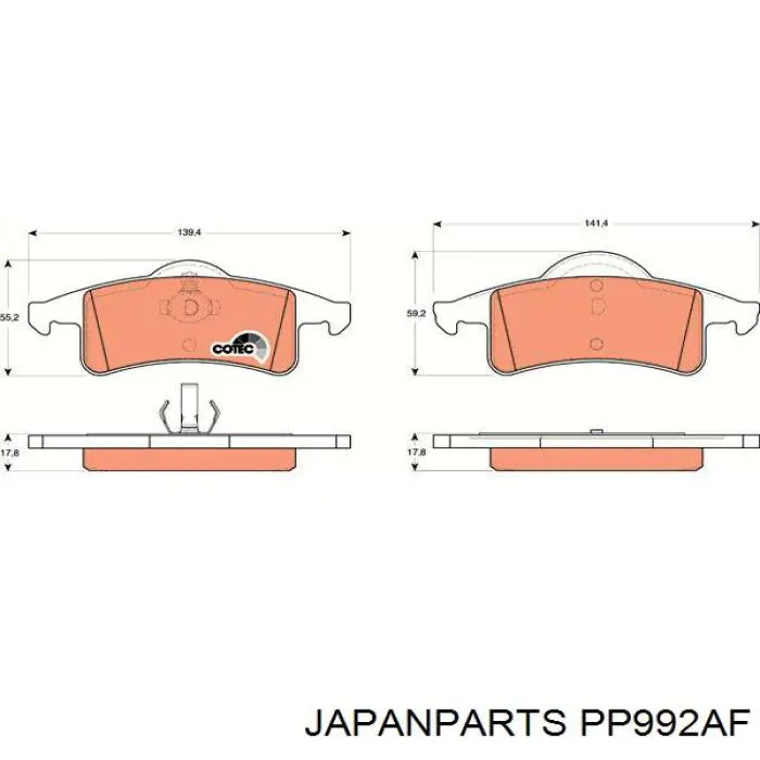 Задні гальмівні колодки Japan Parts PP992AF ціна, від 20.06 USD