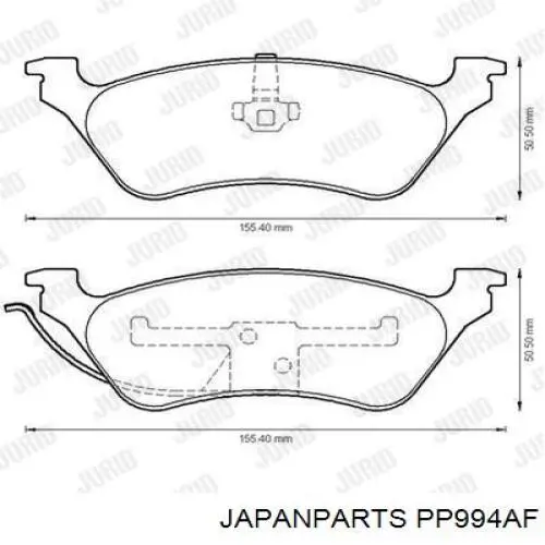 Задні гальмівні колодки Japan Parts PP994AF ціна, від 20.88 USD