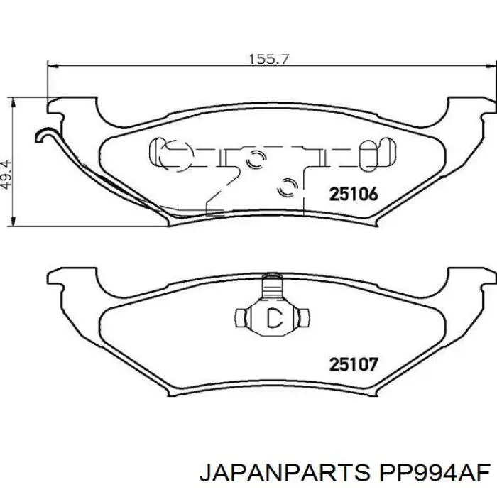 Купити PP994AF Japan Parts Задні колодки