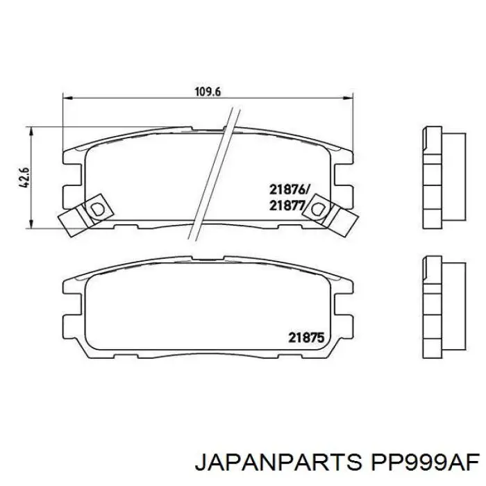 Задні гальмівні колодки Japan Parts PP999AF ціна, від 16.47 USD