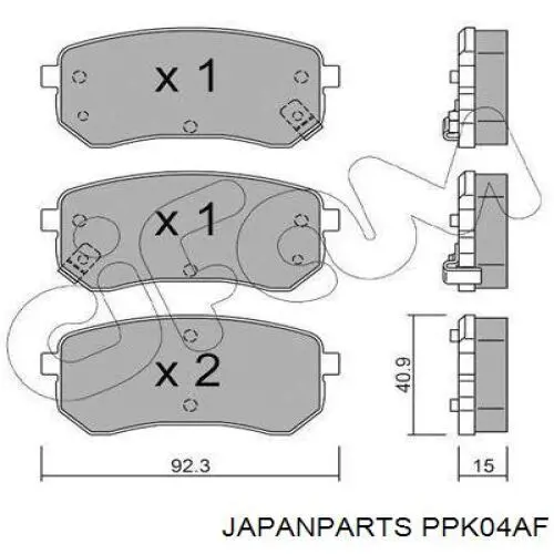 PPK04AF Japan Parts колодки гальмові задні, дискові