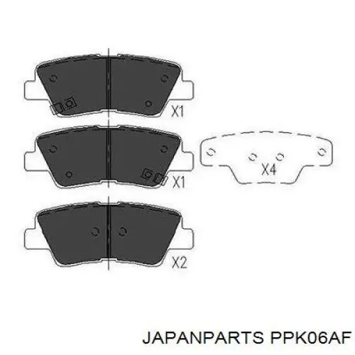Задні дискові колодки Japan Parts PPK06AF