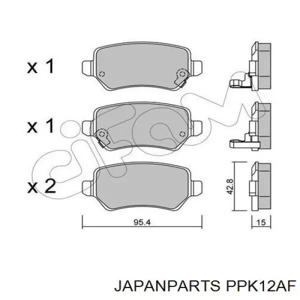 PPK12AF Japan Parts Колодки гальмівні задні, дискові
