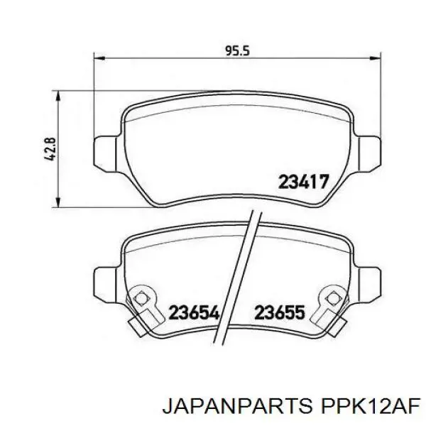 Задні гальмівні колодки Japan Parts PPK12AF ціна, від 12.69 USD