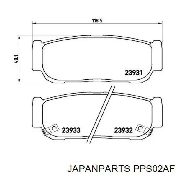 Задні гальмівні колодки Japan Parts PPS02AF ціна, від 19.60 USD