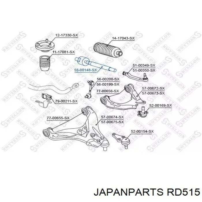 Тяга рульова Japan Parts RD515