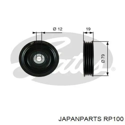 RP100 Japan Parts ролик натягувача приводного ременя