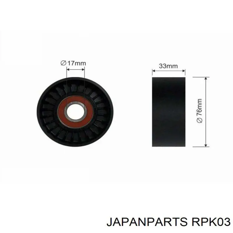 RPK03 Japan Parts ролик натягувача приводного ременя