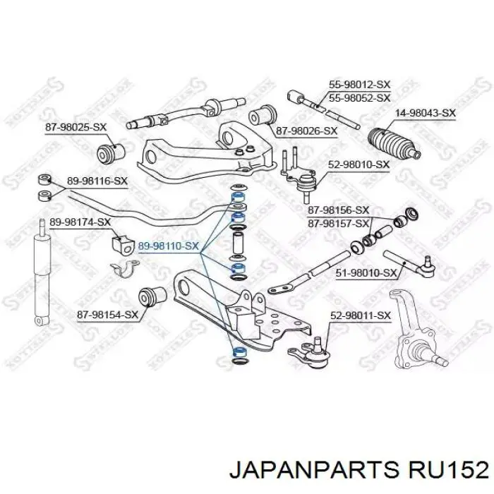 Купити RU152 Japan Parts Подушка стабілізатора передня